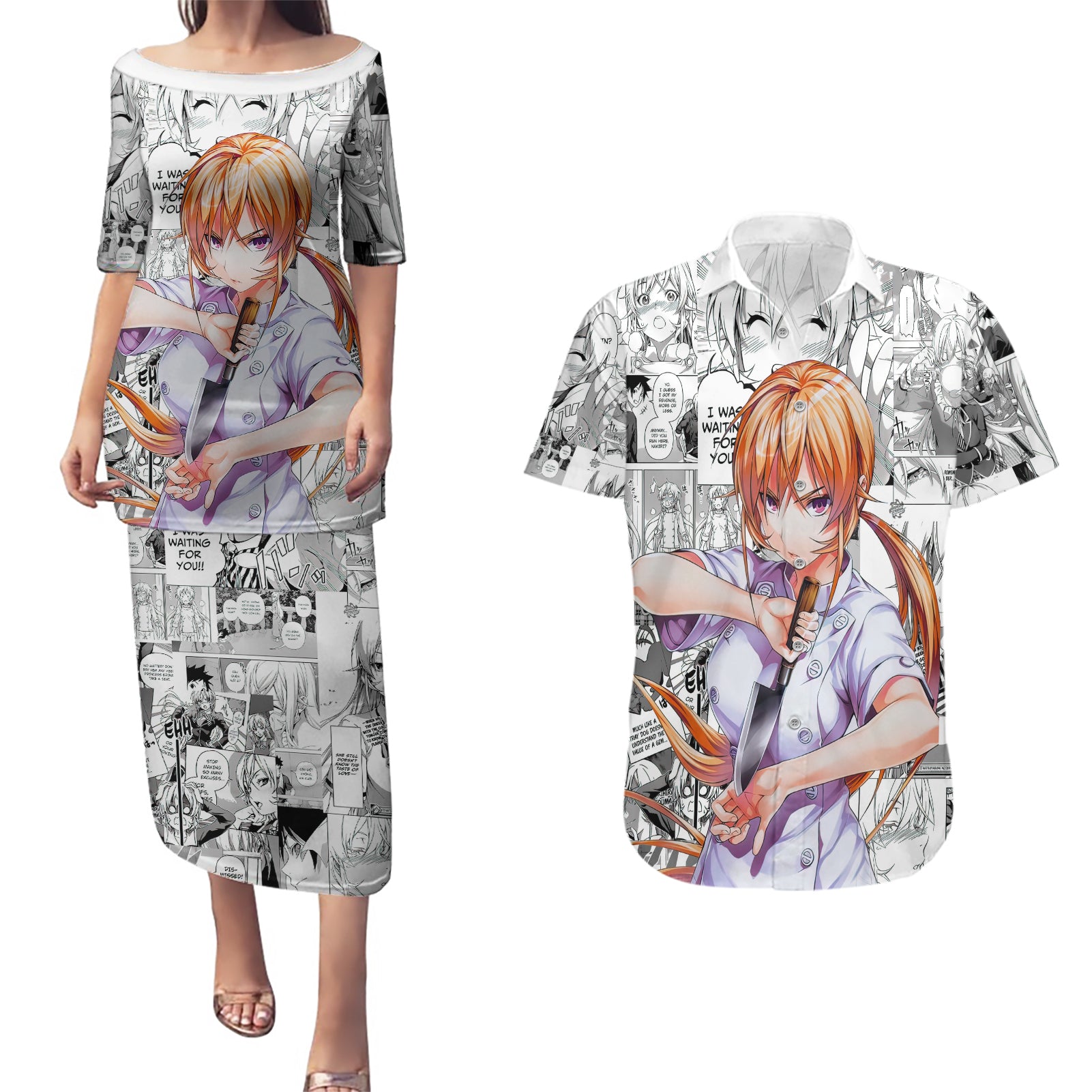 Nakiri Erina Couples Matching Puletasi and Hawaiian Shirt Shokugeki no Soma