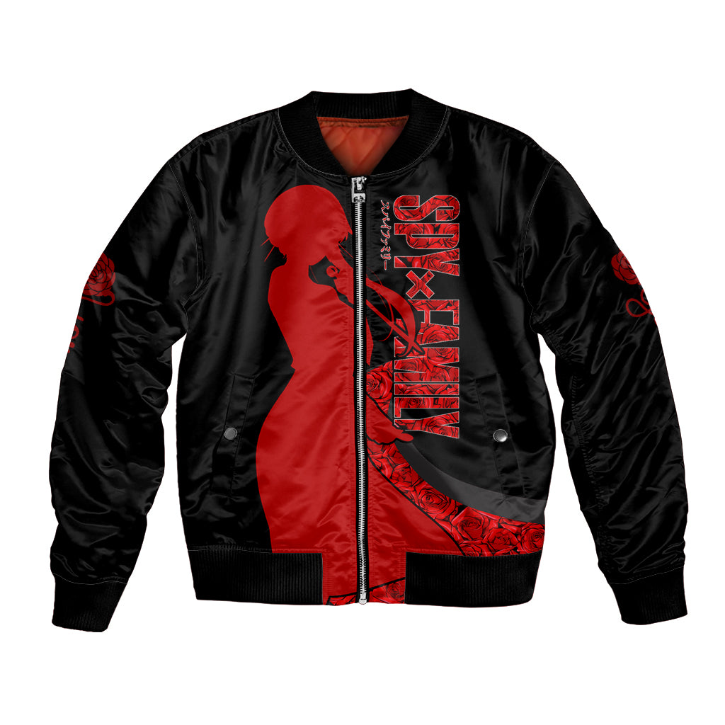 Yor Foger SpyxFamily Bomber Jacket Black And Roses Anime Style