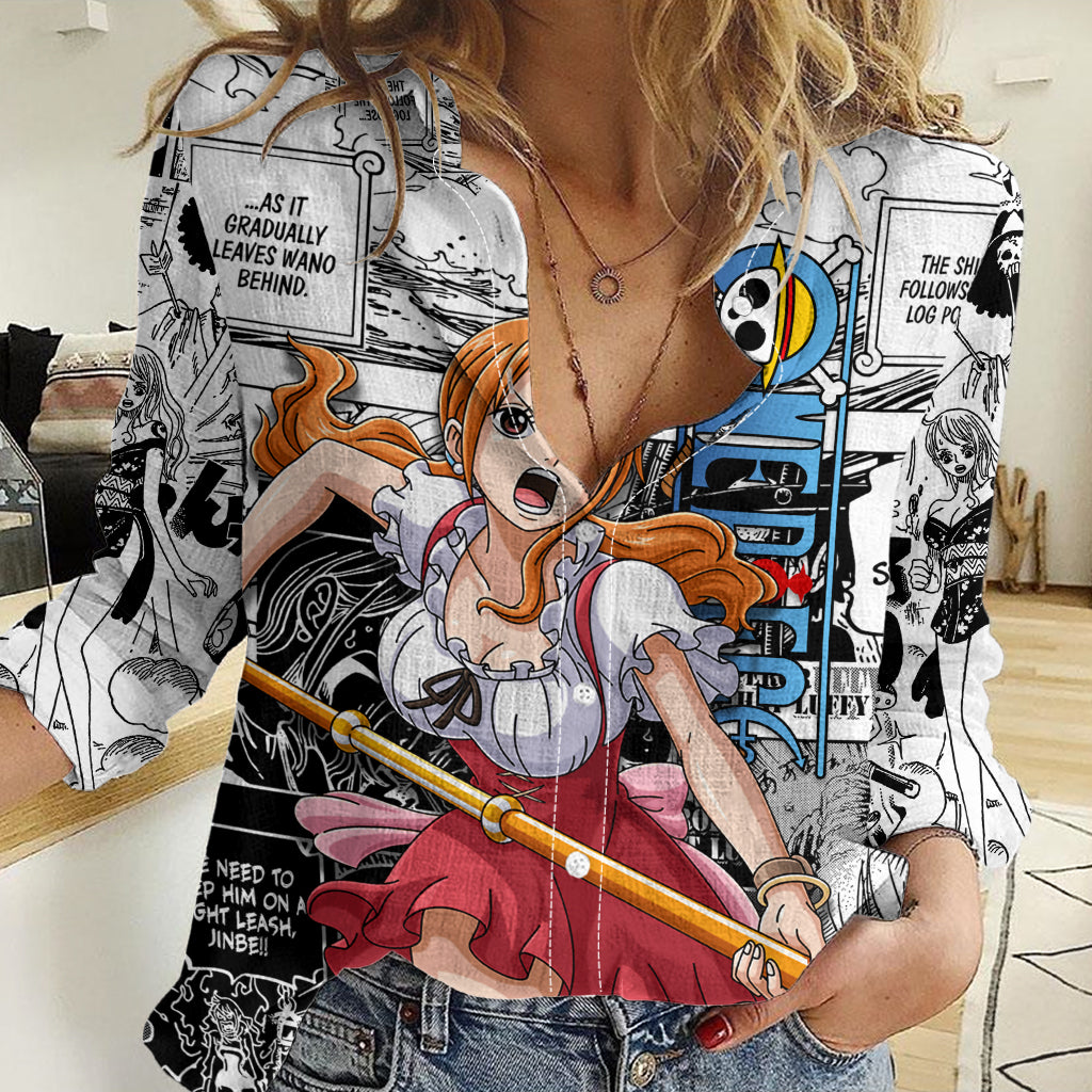 Nami One Piece Women Casual Shirt Anime Mix Manga Style