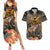 Portgas D.Ace - Fire Fist Of One Piece Couples Matching Summer Maxi Dress and Hawaiian Shirt Anime Mix Manga Style