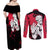 Ryomen Sukuna Jujutsu Kaisen Couples Matching Off Shoulder Maxi Dress and Long Sleeve Button Shirt Manga Style Art