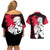 Ryomen Sukuna Jujutsu Kaisen Couples Matching Off Shoulder Short Dress and Hawaiian Shirt Manga Style Art