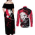 Yuji Itadori Jujutsu Kaisen Couples Matching Off Shoulder Maxi Dress and Long Sleeve Button Shirt Manga Style Art