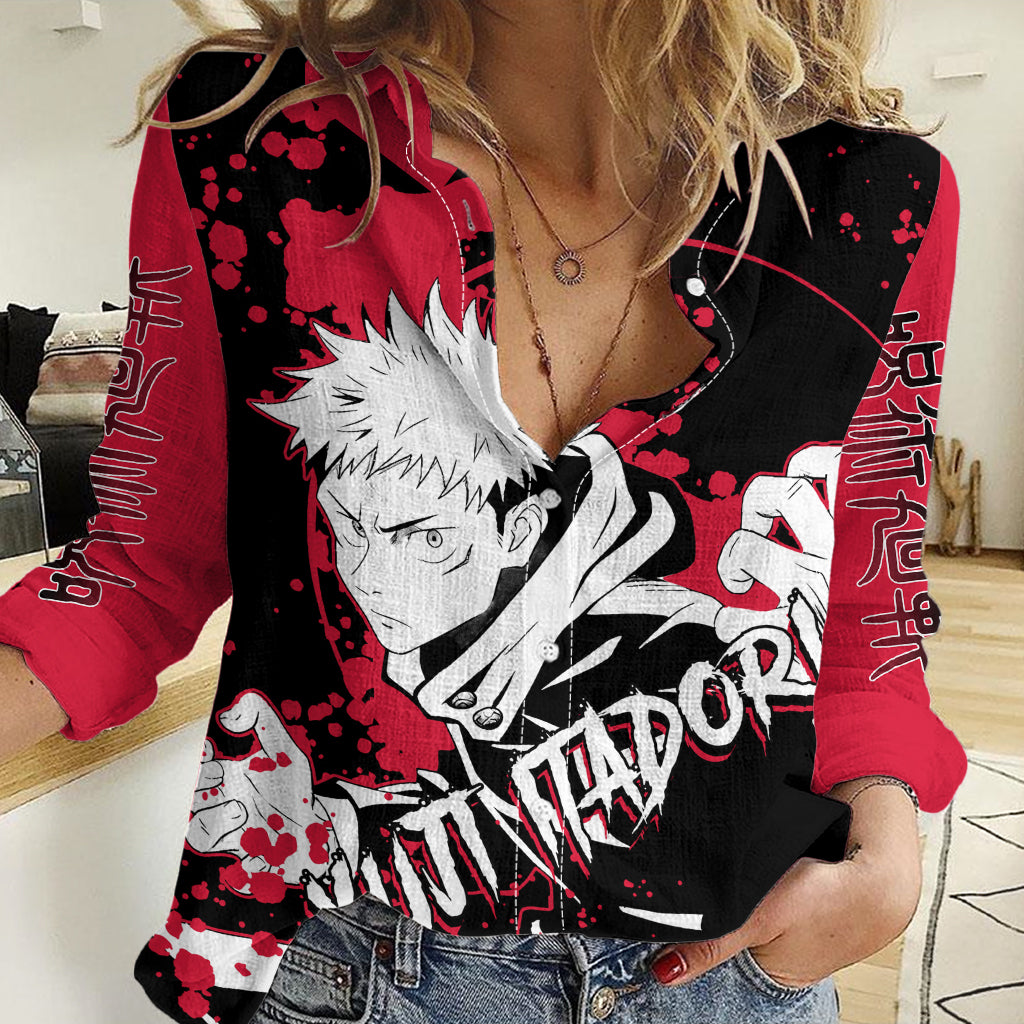 Yuji Itadori Jujutsu Kaisen Women Casual Shirt Manga Style Art