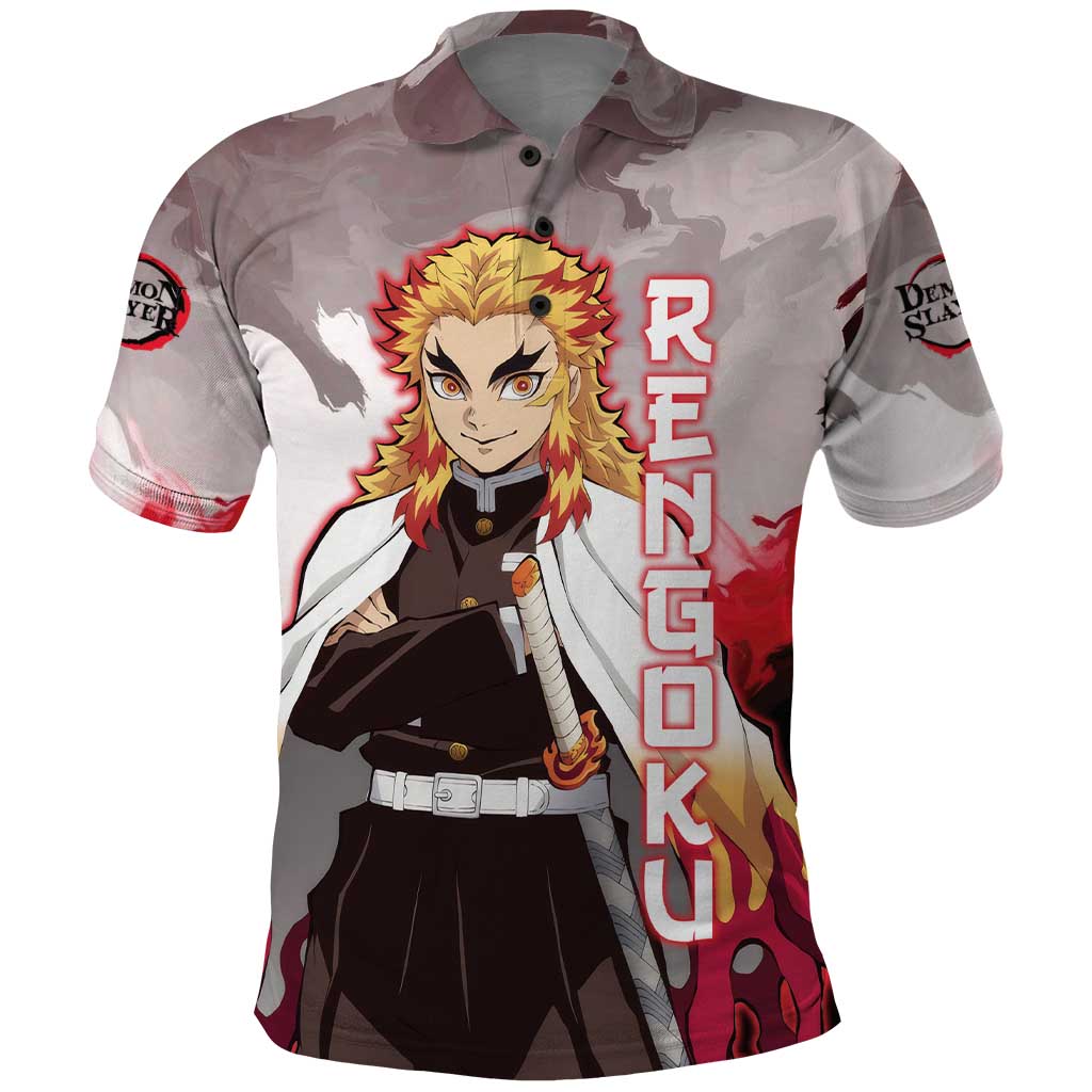 Rengoku Kyoujurou - Demon Slayer Polo Shirt Anime Style