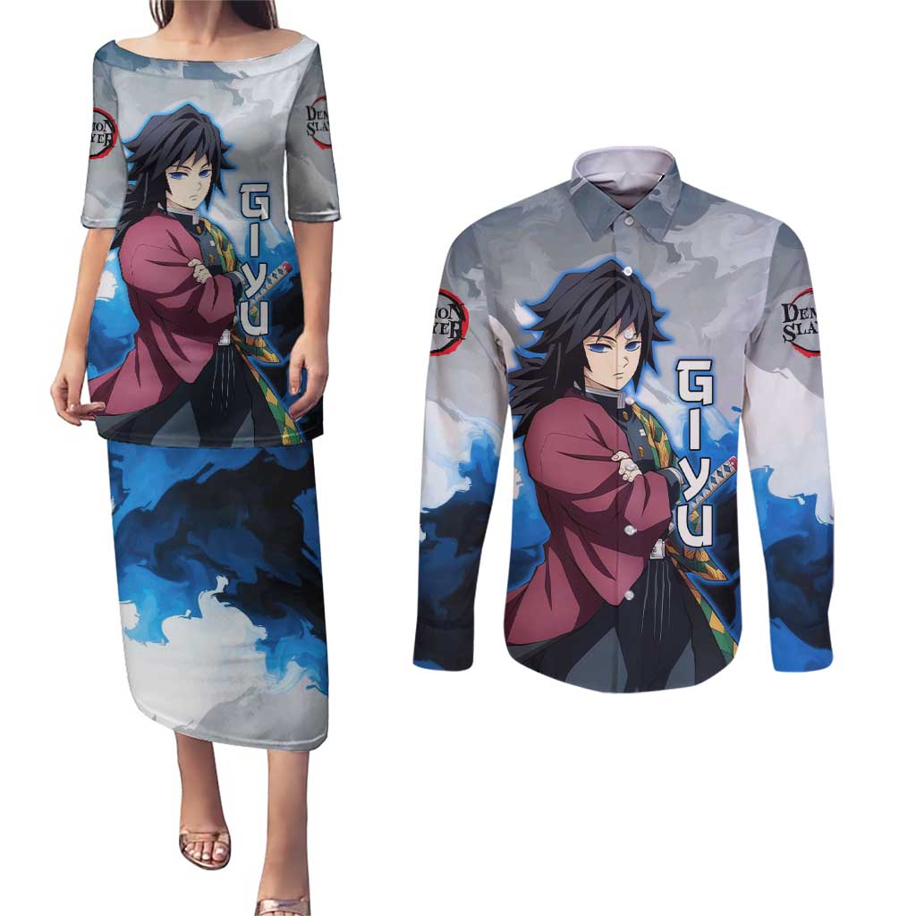 Giyu Tomioka - Demon Slayer Couples Matching Puletasi and Long Sleeve Button Shirt Anime Style