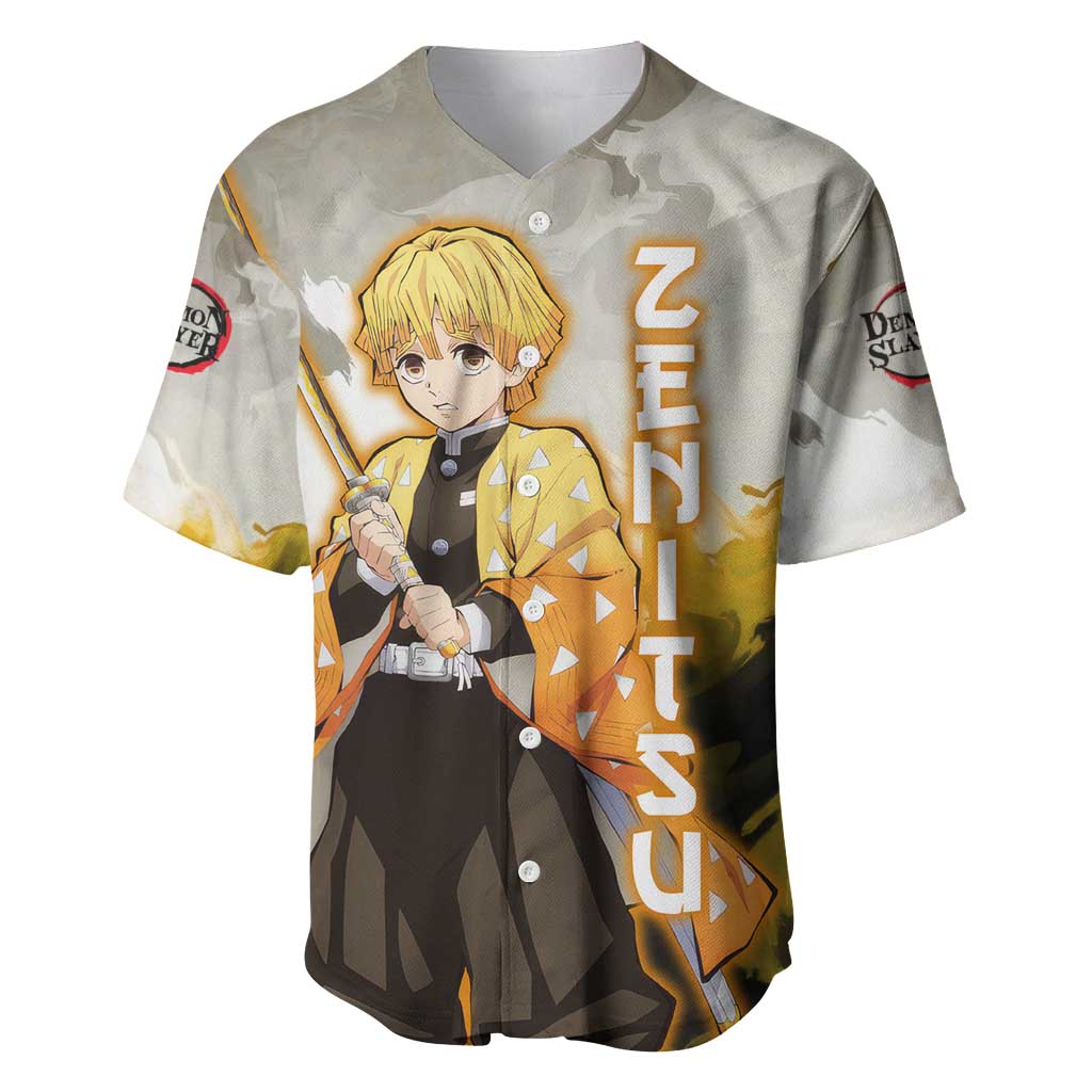 Zenitsu Agatsuma - Demon Slayer Baseball Jersey Anime Style