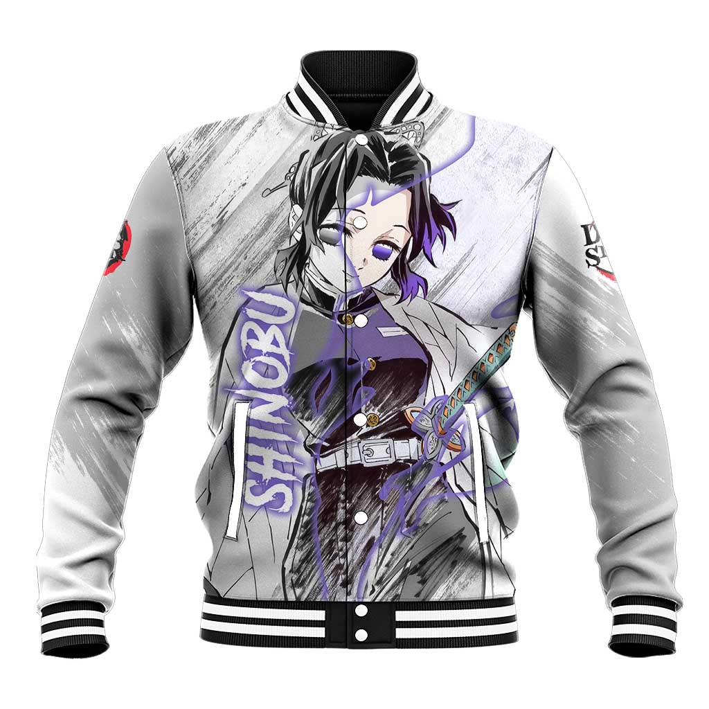 Shinobu Kochou - Semon Slayer Baseball Jacket Anime Style