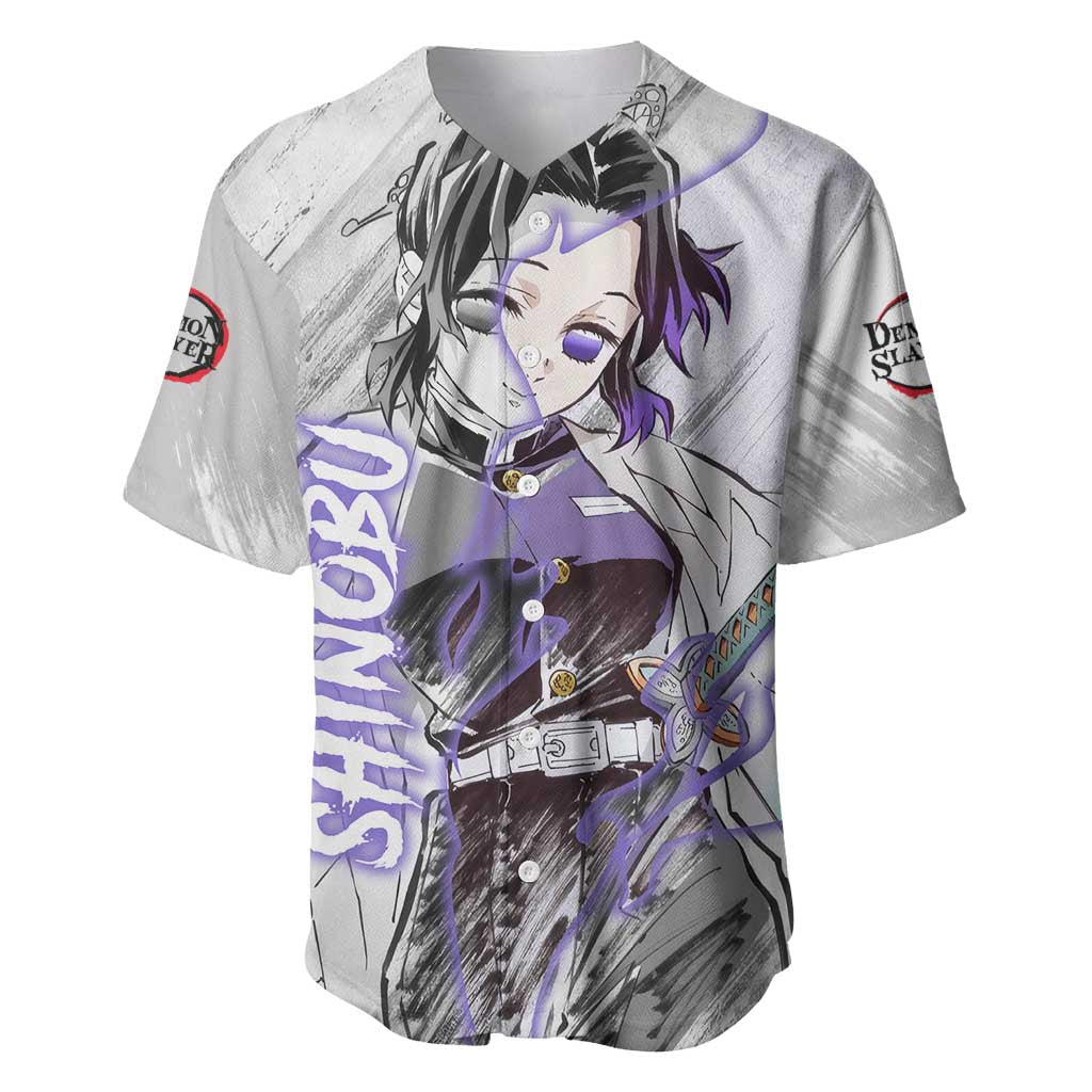 Shinobu Kochou - Semon Slayer Baseball Jersey Anime Style