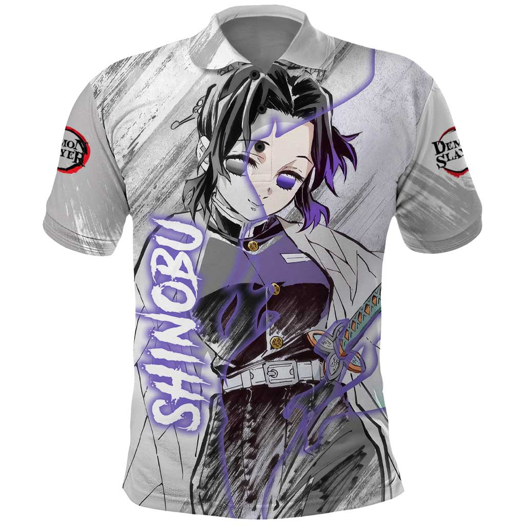 Shinobu Kochou - Semon Slayer Polo Shirt Anime Style