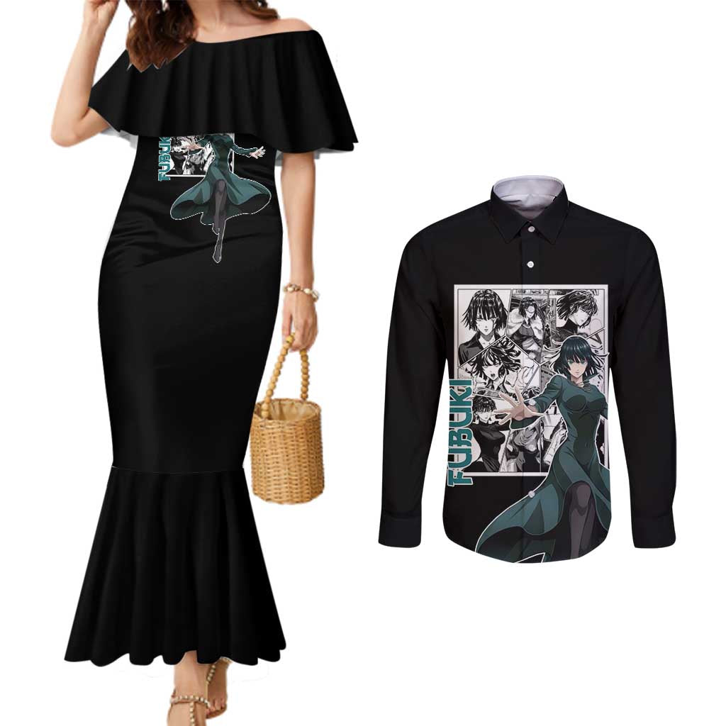 Fubuki - One Punch Man Couples Matching Mermaid Dress and Long Sleeve Button Shirt Anime Mix Manga Style