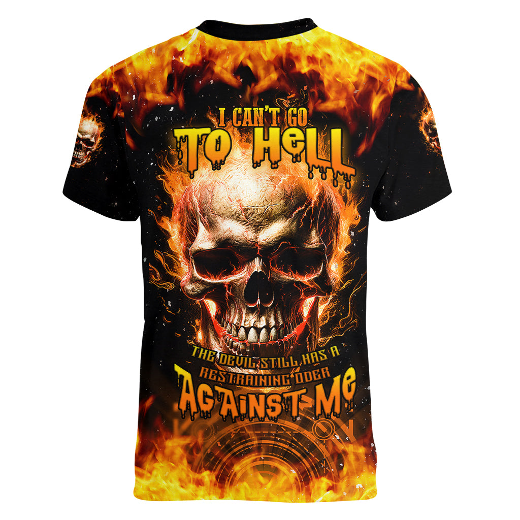 magic-fire-skull-women-v-neck-t-shirt-i-cant-go-to-hell-the-devil-still-has-a-rest-training-oder-against-me