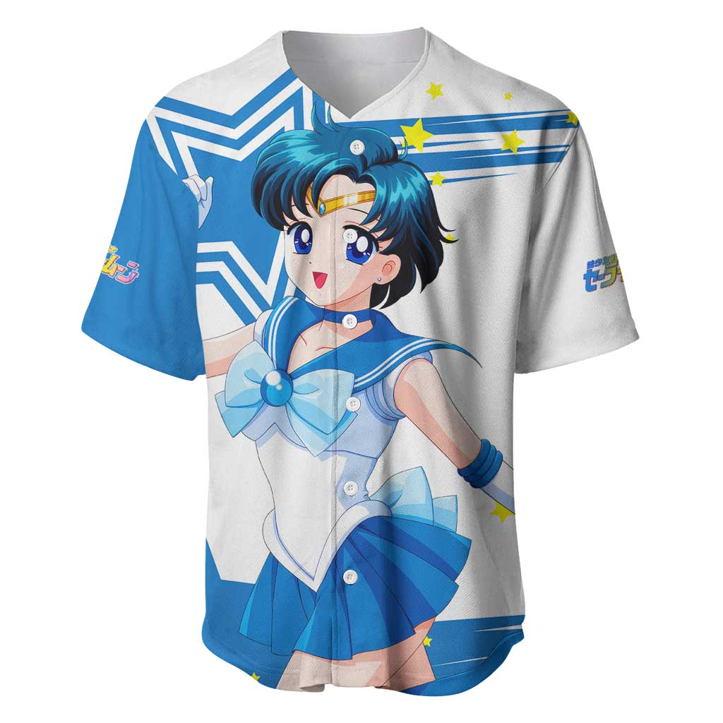 Sailor Mercury - Sailor Moon Baseball Jersey Anime Style