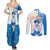 Sailor Mercury - Sailor Moon Couples Matching Summer Maxi Dress and Long Sleeve Button Shirt Anime Style