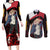 Power - Chainsaw Man Couples Matching Long Sleeve Bodycon Dress and Long Sleeve Button Shirt Anime Style