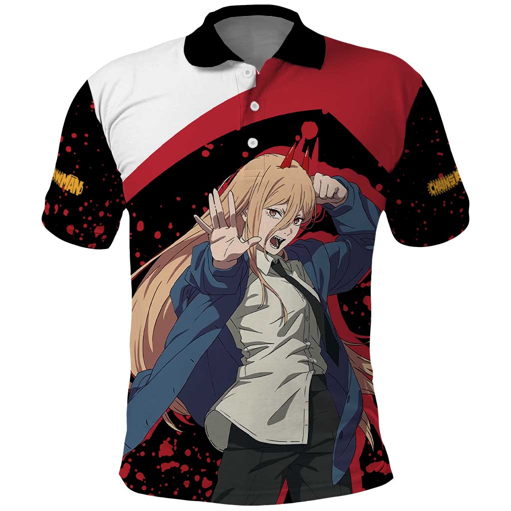 Power - Chainsaw Man Polo Shirt Anime Style