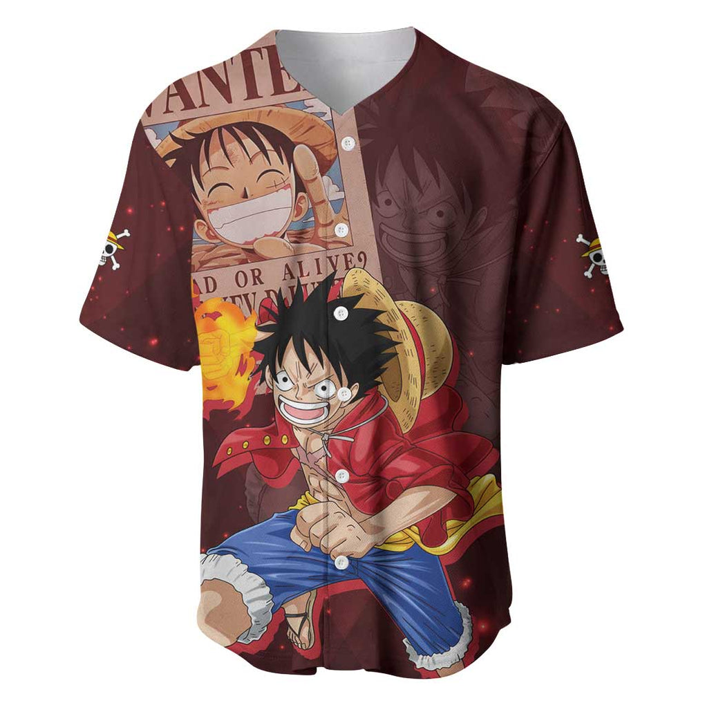 Luffy - Straw Hat - One Piece Baseball Jersey Anime Style