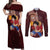 Luffy - Straw Hat - One Piece Couples Matching Off Shoulder Maxi Dress and Long Sleeve Button Shirt Anime Style