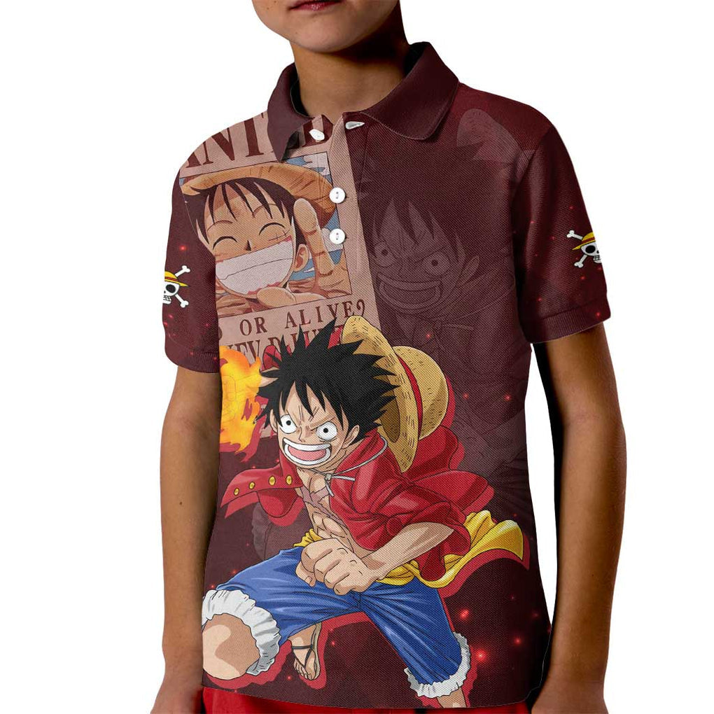 Luffy - Straw Hat - One Piece Kid Polo Shirt Anime Style