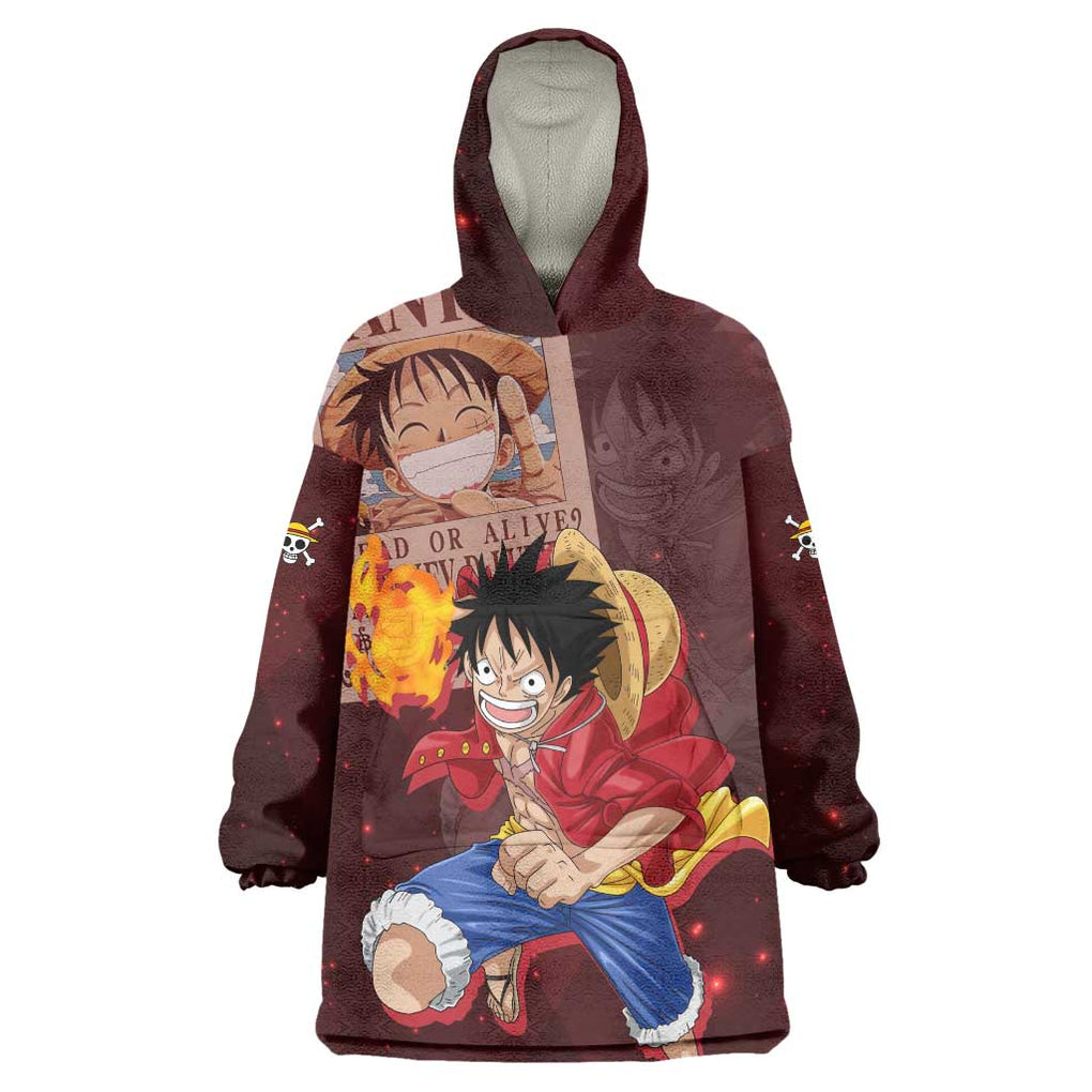 Luffy - Straw Hat - One Piece Wearable Blanket Hoodie Anime Style