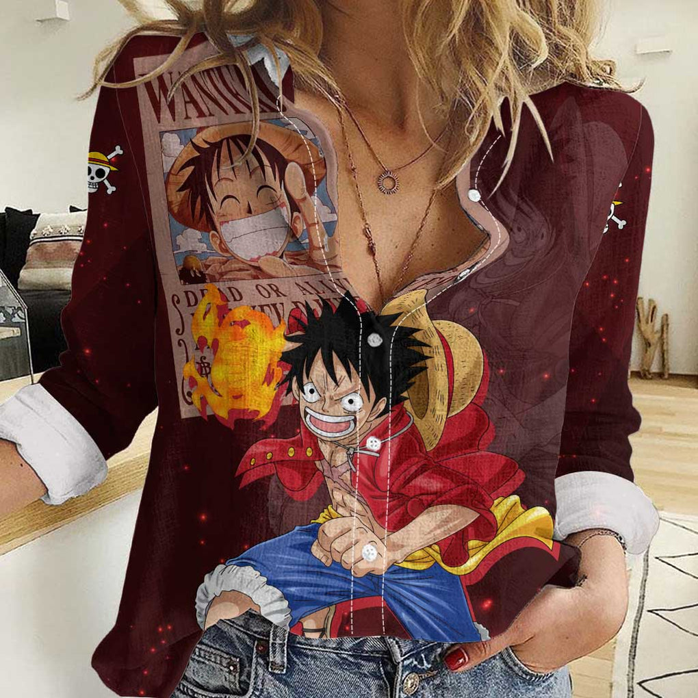 Luffy - Straw Hat - One Piece Women Casual Shirt Anime Style