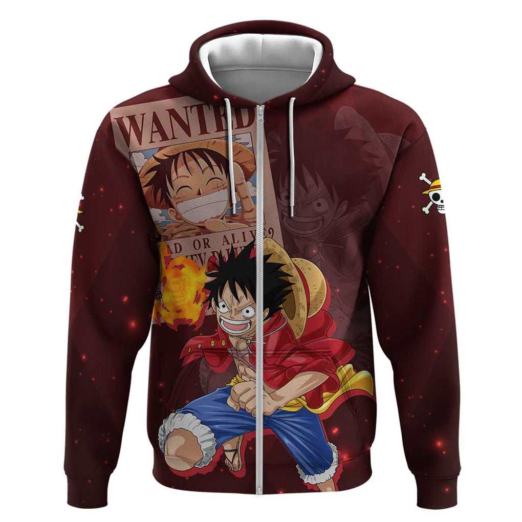 Luffy - Straw Hat - One Piece Zip Hoodie Anime Style