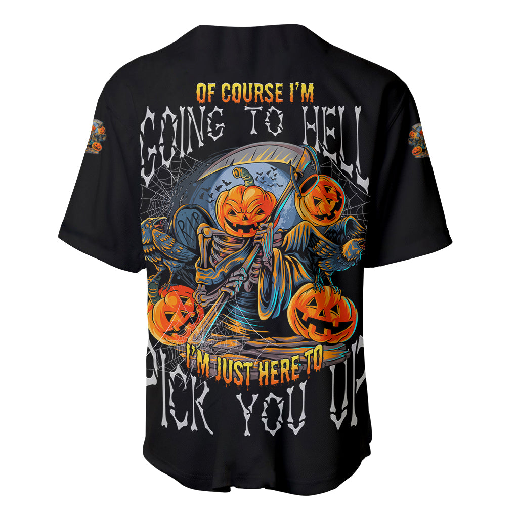 of-course-im-going-to-hell-skull-pumpkin-halloween-baseball-jersey