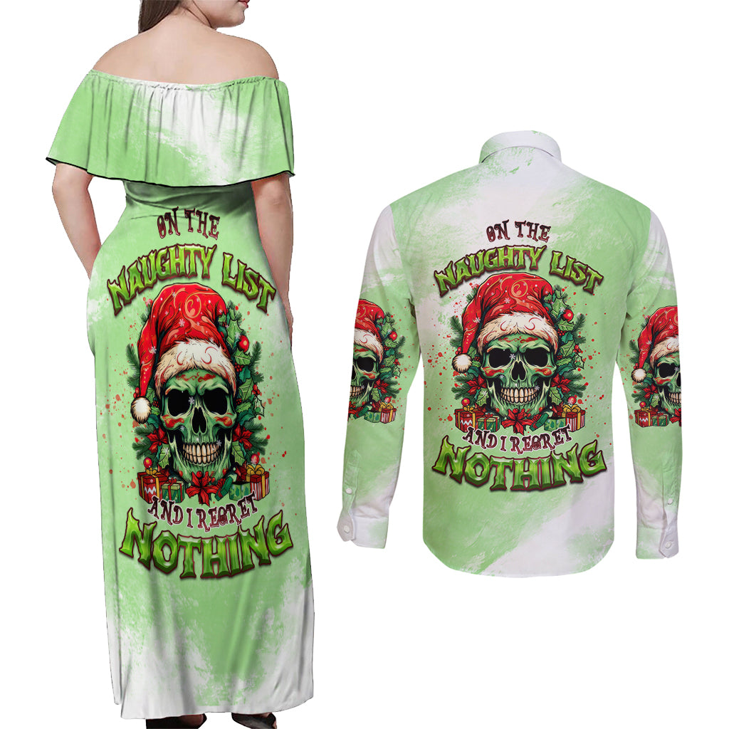 on-the-naughty-list-skull-christmas-couples-matching-off-shoulder-maxi-dress-and-long-sleeve-button-shirt