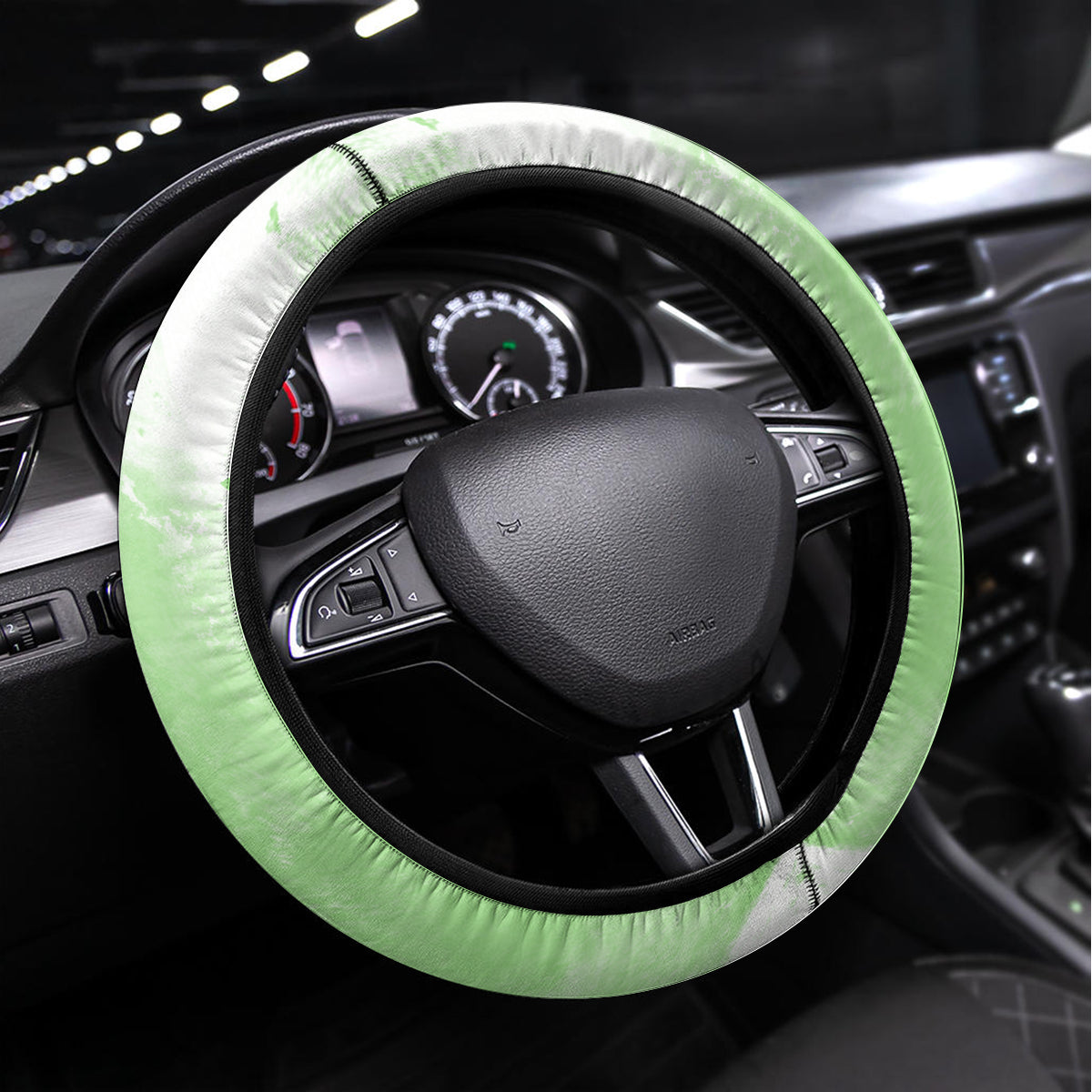 On The Naughty List Skull Christmas Steering Wheel Cover