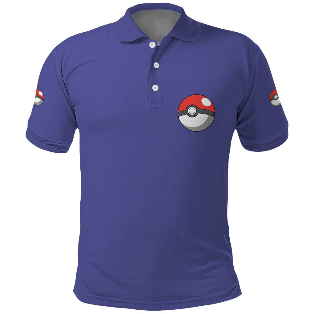 Water Type Poke Polo Shirt Japan Anime Style