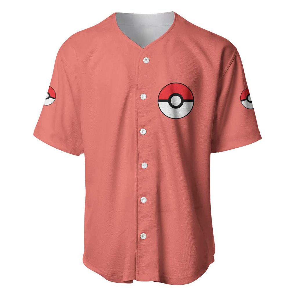 Fire Type Poke Baseball Jersey Japan Anime Style