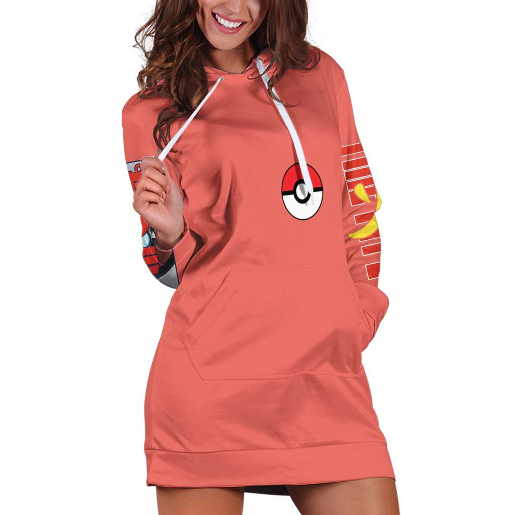 Fire Type Poke Hoodie Dress Japan Anime Style