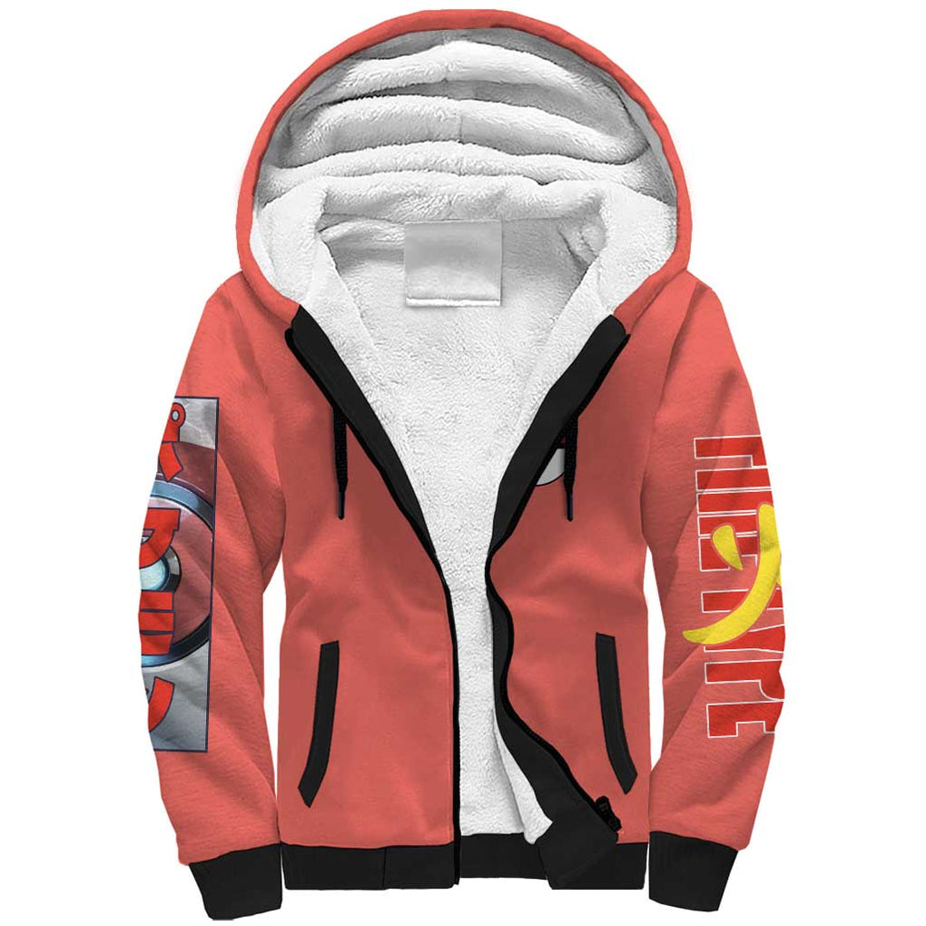 Fire Type Poke Sherpa Hoodie Japan Anime Style