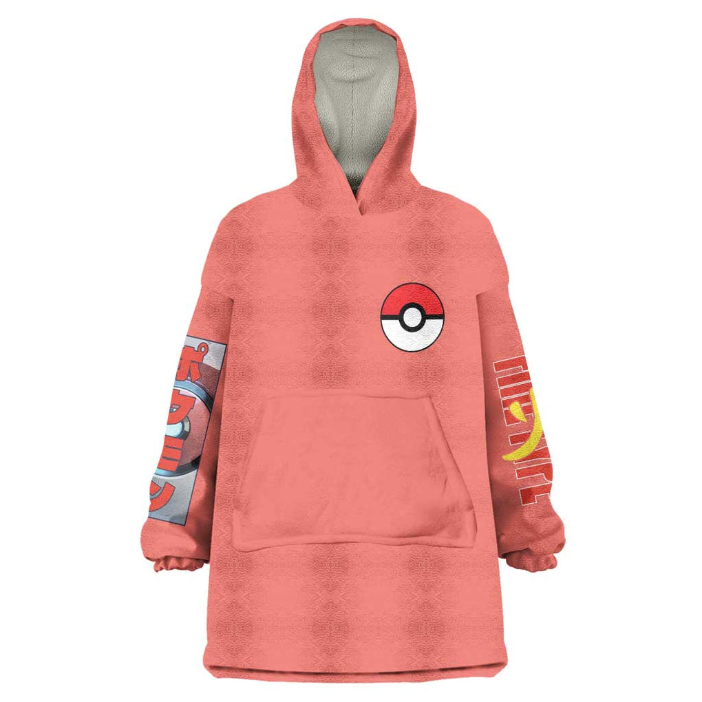 Fire Type Poke Wearable Blanket Hoodie Japan Anime Style