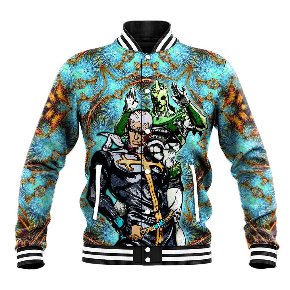 Trippy Enrico Pucci C-Moon Jojo’s Bizarre Adventure Baseball Jacket Trippy Style