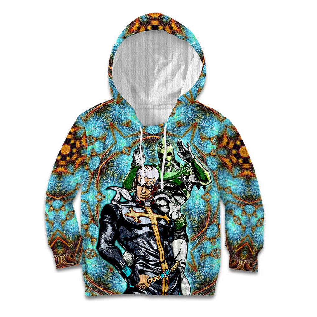 Trippy Enrico Pucci C-Moon Jojo’s Bizarre Adventure Kid Hoodie Trippy Style