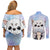 Gintoki and Sadaharu Gintama Couples Matching Off Shoulder Short Dress and Long Sleeve Button Shirt Mable Style