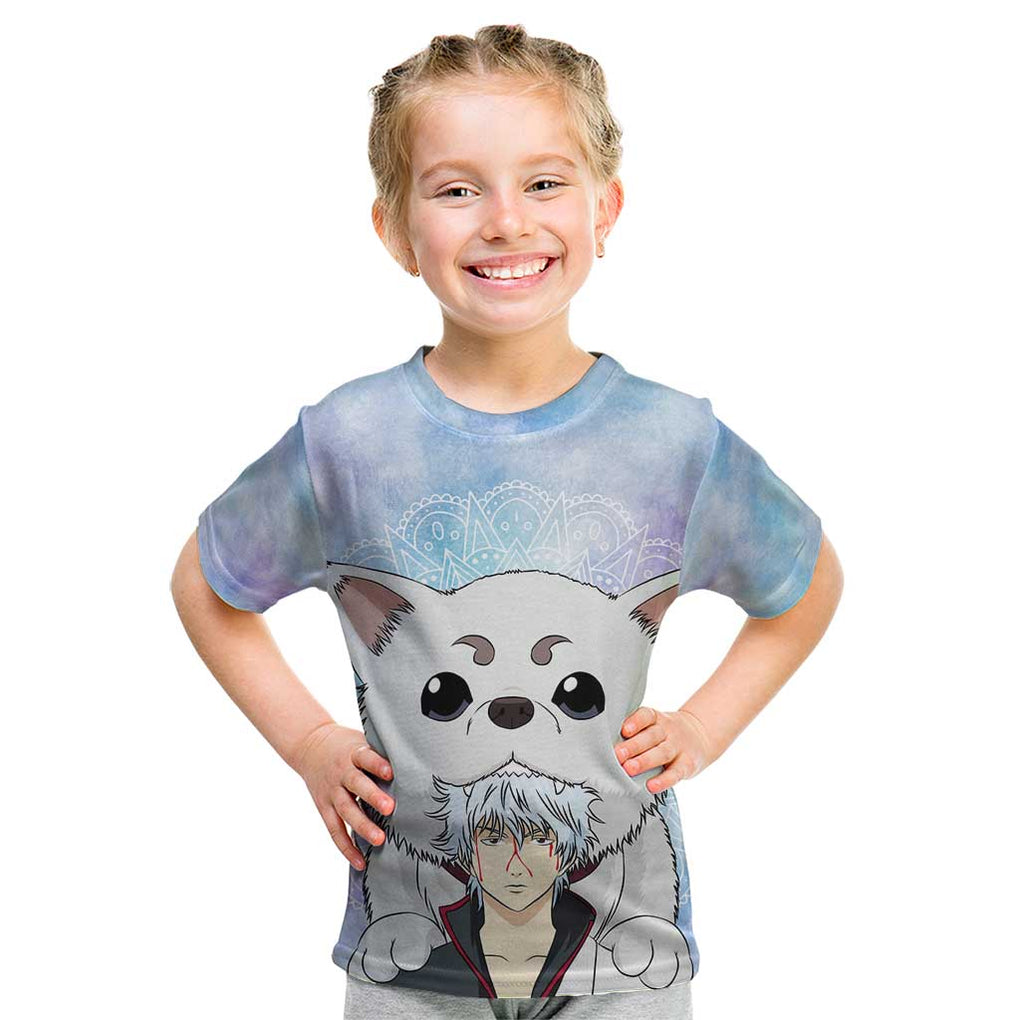 Gintoki and Sadaharu Gintama Kid T Shirt Mable Style