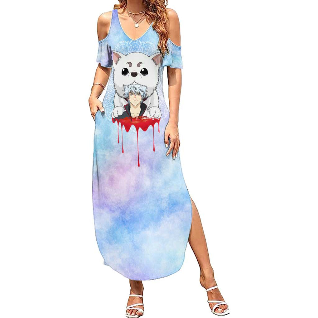 Gintoki and Sadaharu Gintama Summer Maxi Dress Mable Style