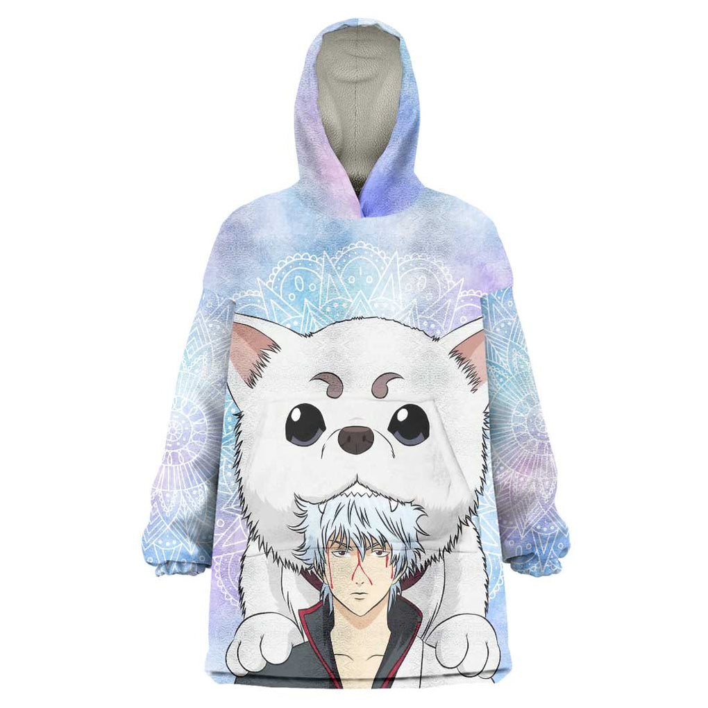 Gintoki and Sadaharu Gintama Wearable Blanket Hoodie Mable Style