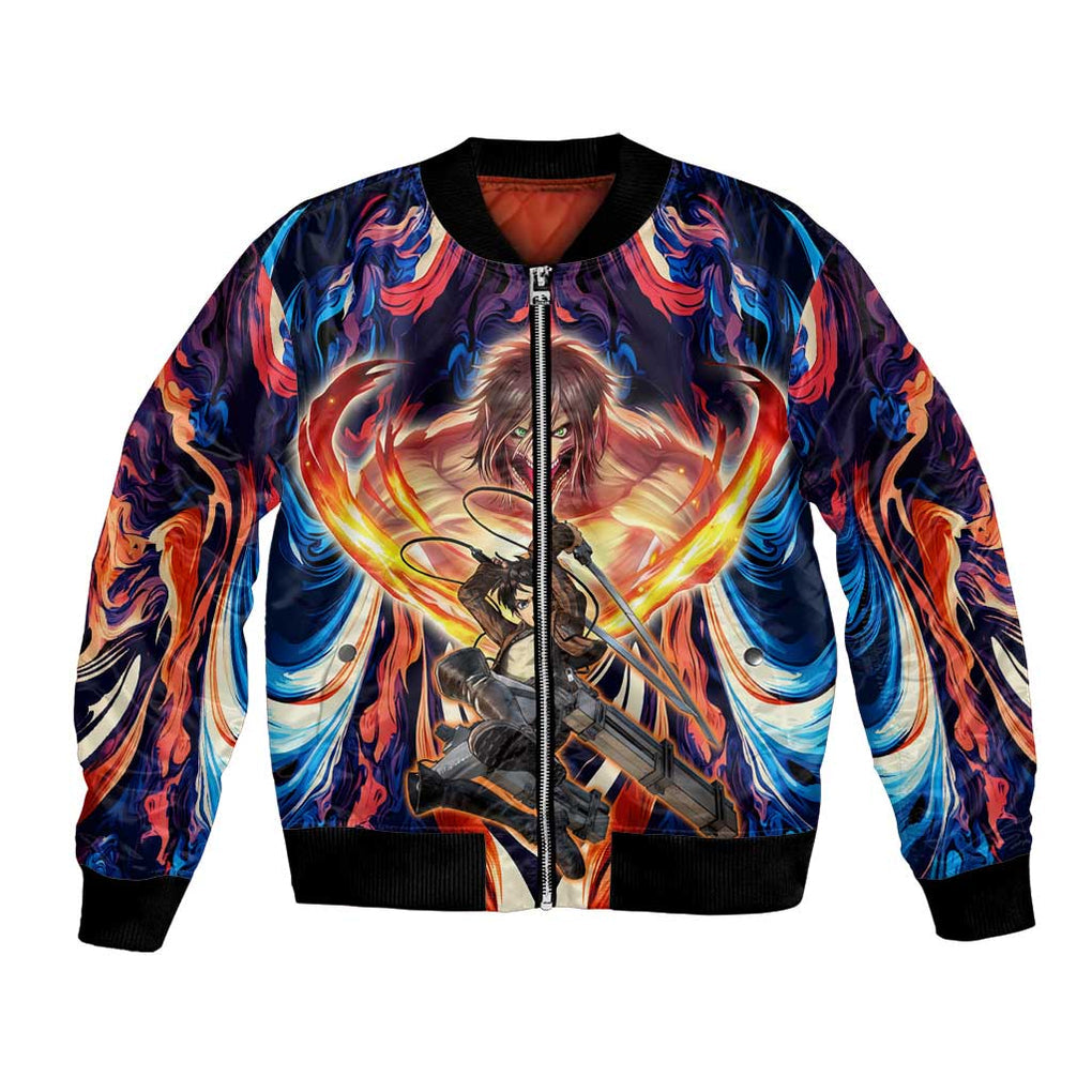 Trippy Eren Yeager Attack on Titan Bomber Jacket Trippy Style