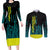 Cyberpunk Lucy Couples Matching Long Sleeve Bodycon Dress and Long Sleeve Button Shirt