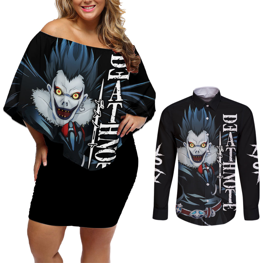 Ryuk Couples Matching Off Shoulder Short Dress and Long Sleeve Button Shirt Death Note