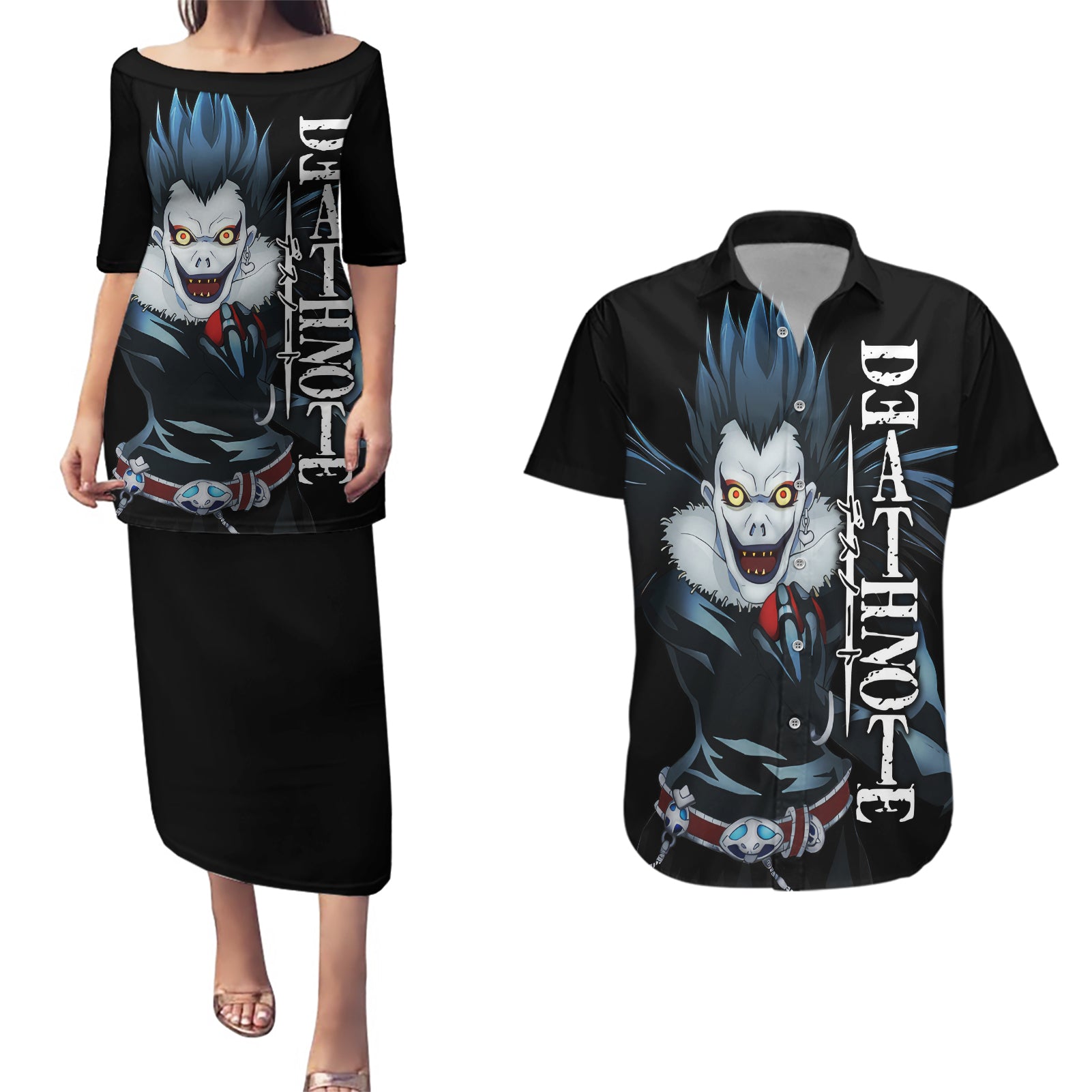 Ryuk Couples Matching Puletasi and Hawaiian Shirt Death Note