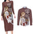 Asuna Yuuki Couples Matching Long Sleeve Bodycon Dress and Long Sleeve Button Shirt Sword Art Online