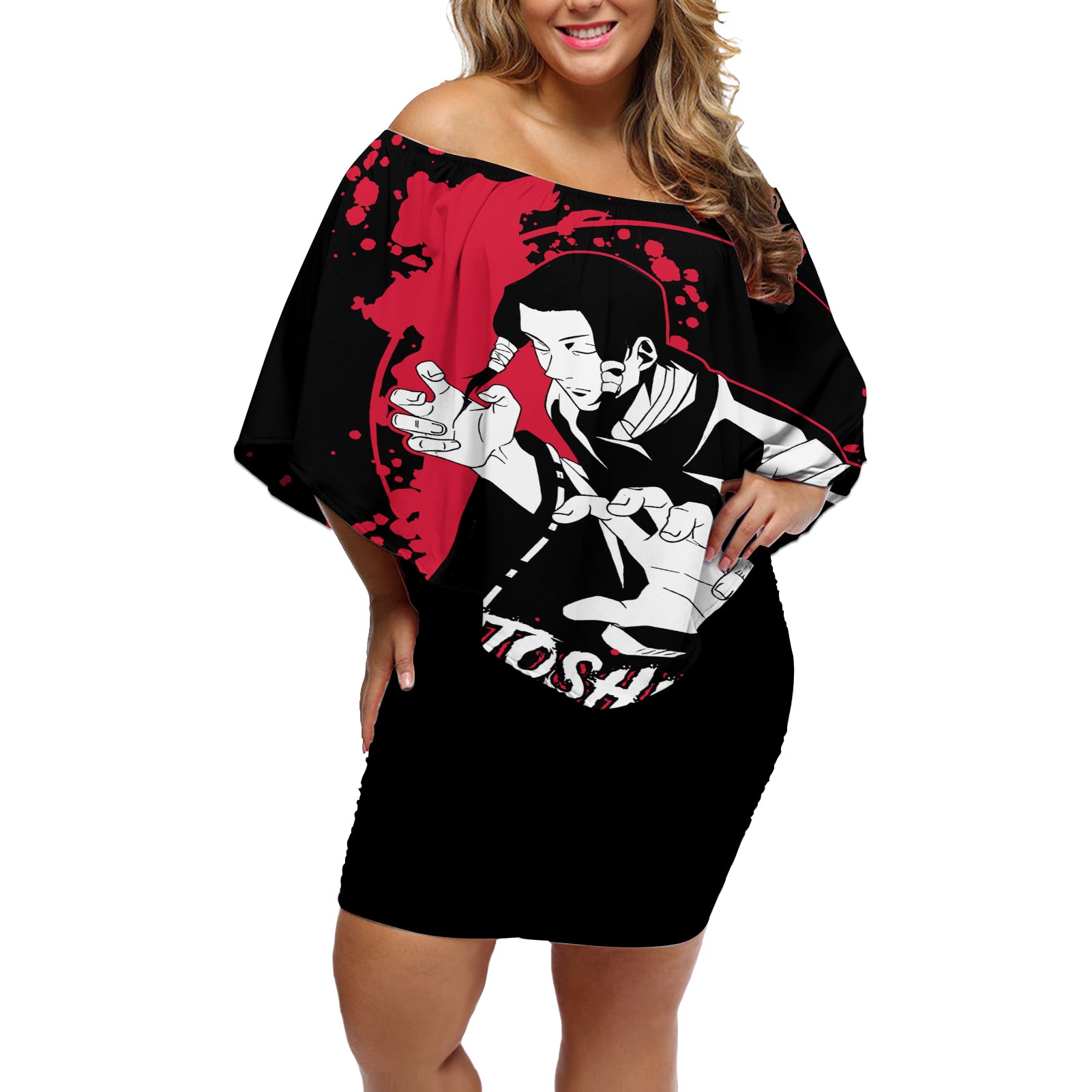 Noritoshi Kamo Jujutsu Kaisen Off Shoulder Short Dress Manga Style Art