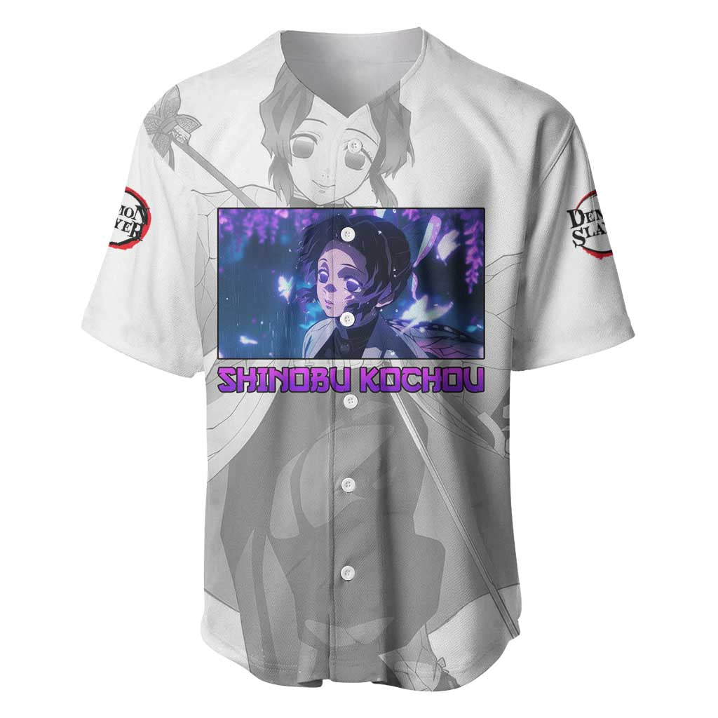 Shinobu Kochou - Demon Slayer Baseball Jersey Anime Style