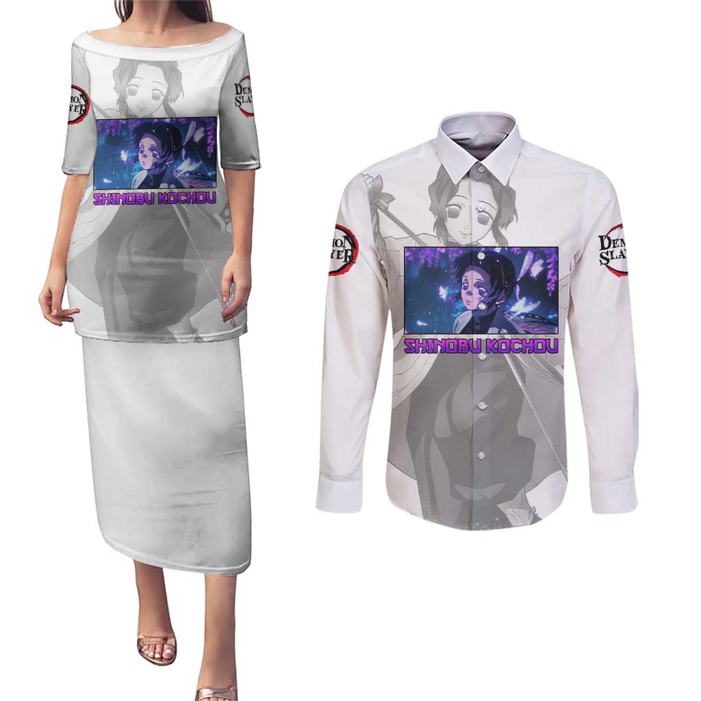 Shinobu Kochou - Demon Slayer Couples Matching Puletasi and Long Sleeve Button Shirt Anime Style