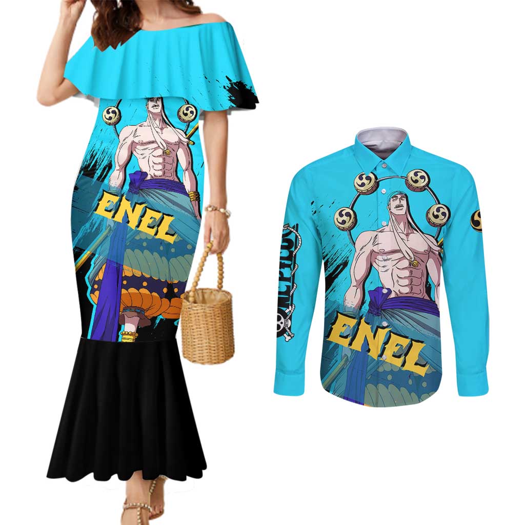 Enel - One Piece Couples Matching Mermaid Dress and Long Sleeve Button Shirt Anime Style