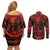 demon-skull-couples-matching-off-shoulder-short-dress-and-long-sleeve-button-shirts-welcome-to-hell